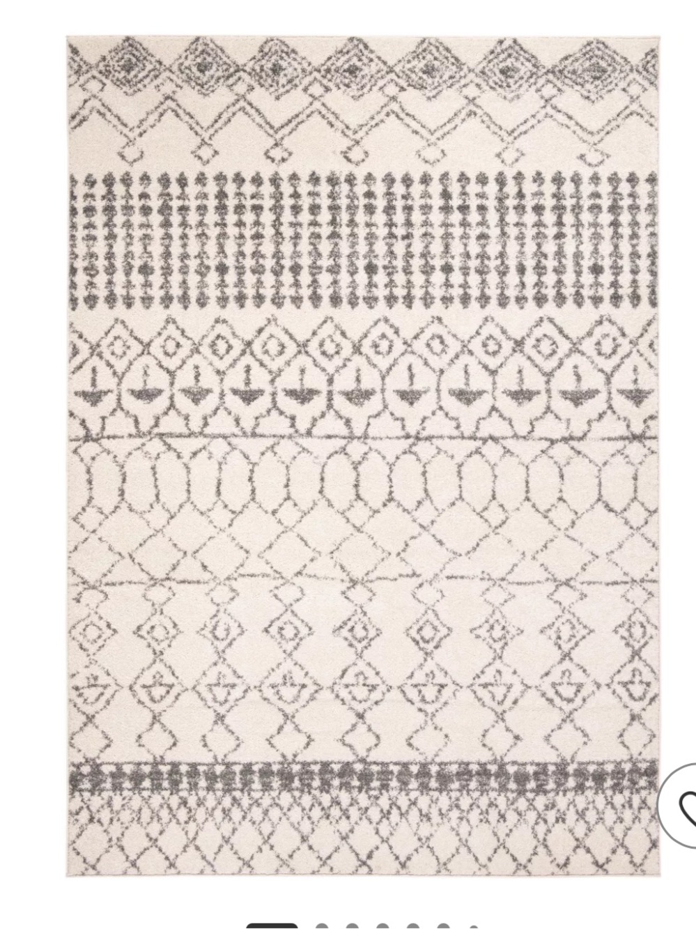 Area Rug 4’ x 6’ Safavieh Ivory and Gray Boho Geometric Area Rug 4’x6’